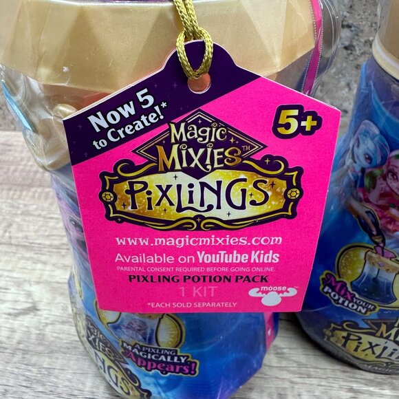 Lot Of 2 Magic Mixies Pixlings Amber The Dragon Pixling Doll Figure with Potion - Picture 5 of 10